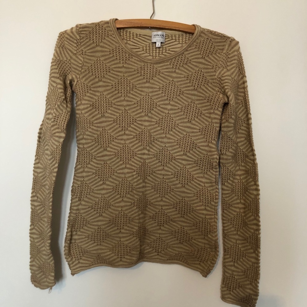 Armani Sweater. Intricate weave. Tight fit